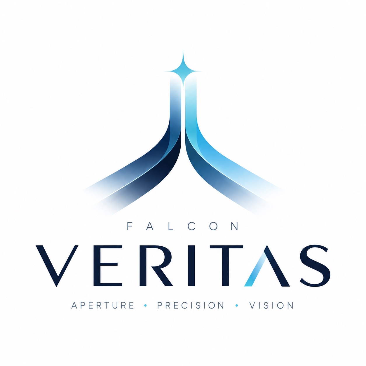 Falcon Veritas aperture mark above the VERITAS wordmark and APERTURE · PRECISION · VISION tagline
